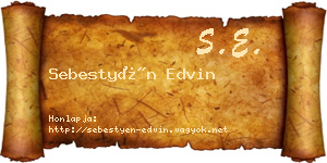 Sebestyén Edvin névjegykártya